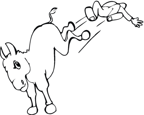 Donkey Kick A Man Coloring Page